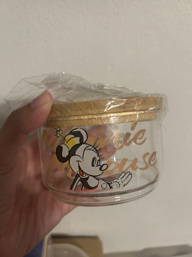 Disney Minnie Mouse Glass Container with Bamboo Lid