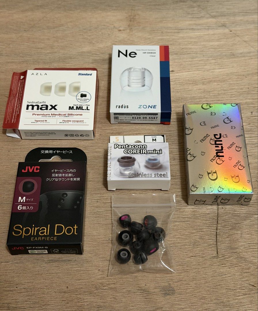 Eartips (for IEMs & Earbuds) (Category: Earphones) located in Quezon City. Submitted by swiftriver_33 (Listing ID 1435115612, Image 1). Description: Eartips for sale — some new, most fit tested only (purchased within the last 2-3 months) [N] = New [T] = Fit Tested only [T] Azla SedaEarfit Max Standard (M, L) • P300 / pair [N] Radius Deep Mount Zone (S) • P200/ pair [T] Final Type E (SS, S, M, L, LL) • P190 / pair • P900 / set [Sealed] JVC Spiral 