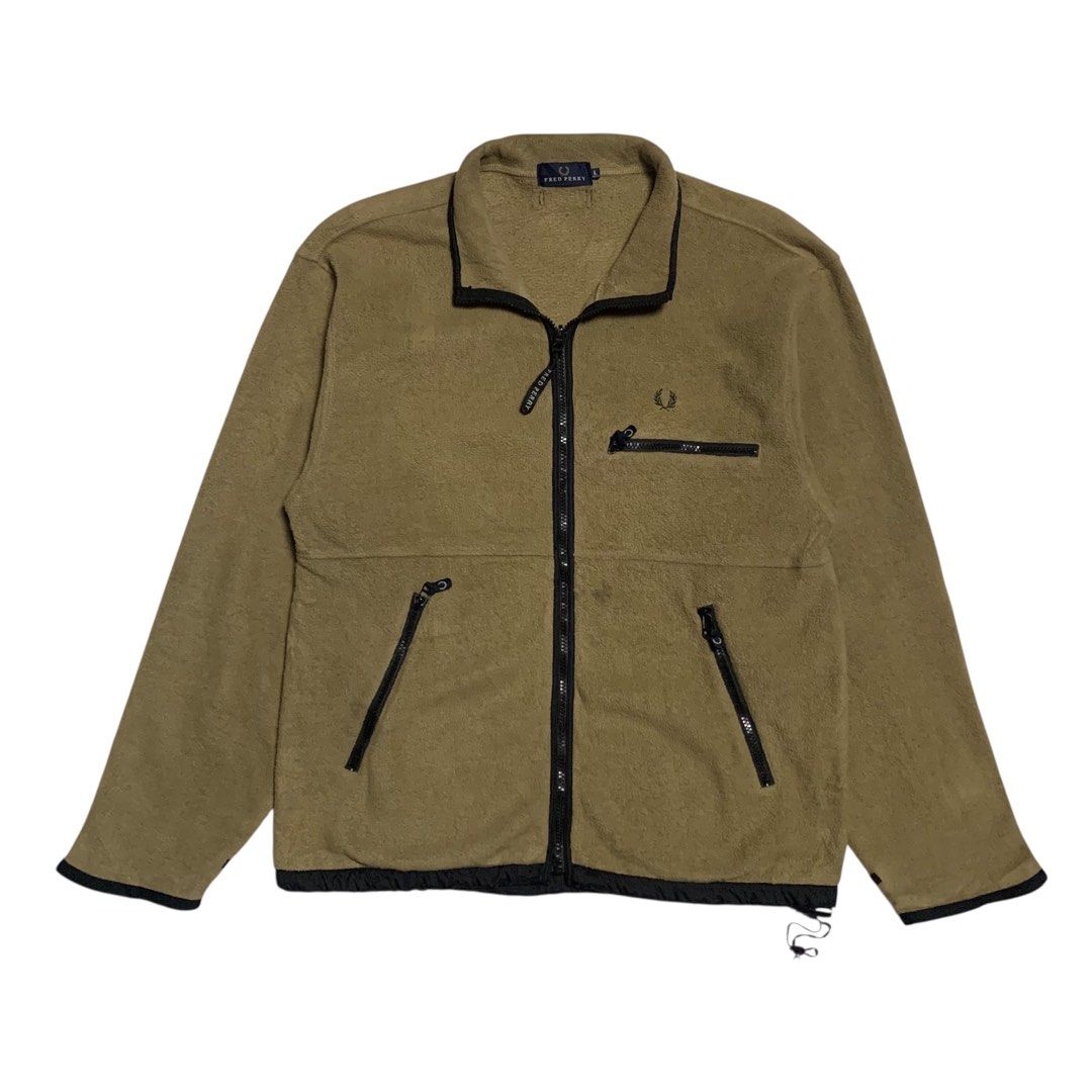 Fred Perry Japan Zip-UP Fleece Jacket (Category: Coats, Jackets and Outerwear) located in Baguio. Submitted by thesecretshop_ph (Listing ID 1435039841, Image 1). Description: Size: Large Lenght: 27” Width: 22” Issue: Needs Wash .