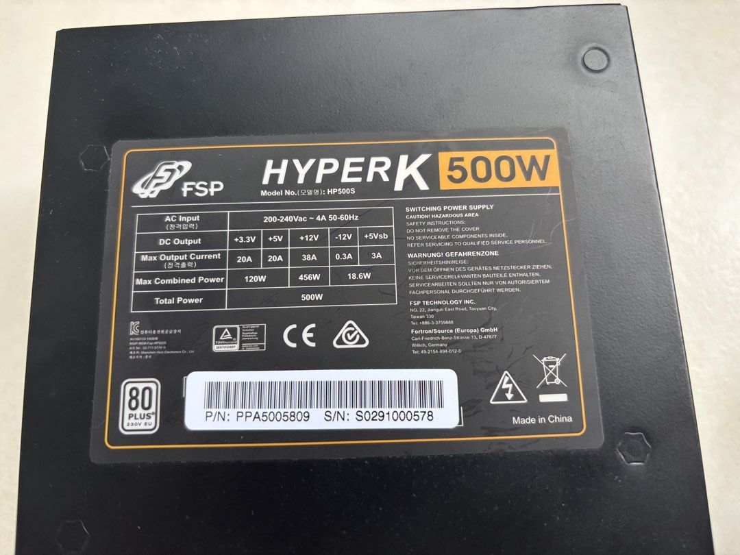 FSP HYPER K 500W Power Supply440347785995888641