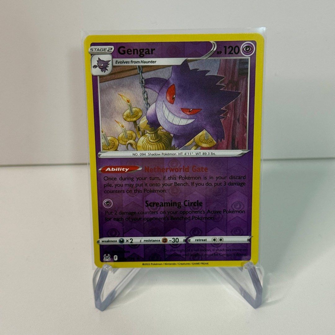 Gengar Lost Origin Reverse Holo English Pokemon Card 066/196, Hobbies ...