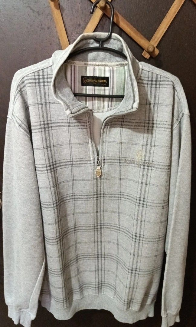 Gianni Valentino Half Zip Pull Over Sweater - Good Condition (Category: Coats, Jackets and Outerwear) located in Manila. Submitted by wayneee._5 (Listing ID 1435022388, Image 1). Description: Gianni Valentino Half Zip Sweater Meduim - Large Size Best Fit For Large and Meduim.