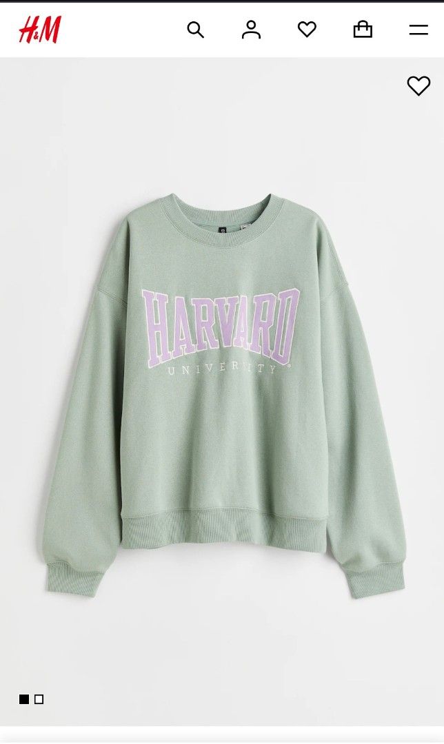 H&M Divided Harvard University Sweatshirt (Category: Coats, Jackets and Outerwear) located in Manila. Submitted by yelbee (Listing ID 1434999312, Image 1). Description: Never userd, just washed and stored it Can fit to Small.