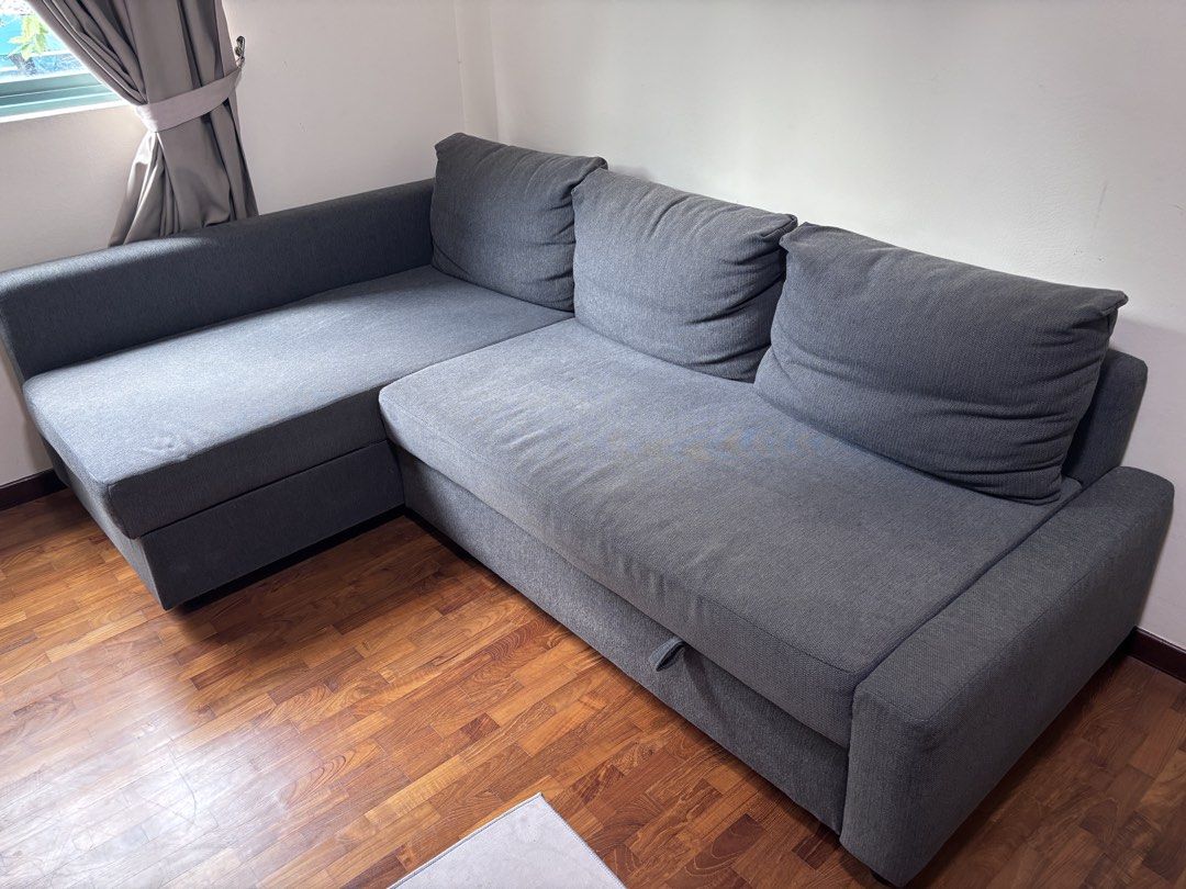 IKEA Grey Sofa with Storage and pull out bed