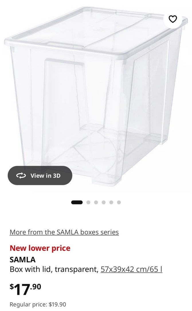 IKEA SAMLA Box with Lid - 65L440524465253263361