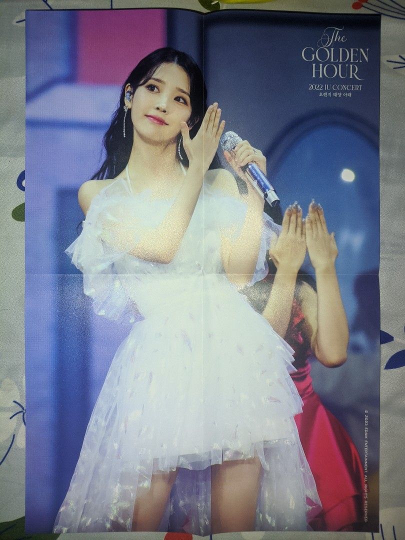 IU The Golden Hour Concert Posters Bundle (Category: CDs & DVDs) located in Cabuyao City. Submitted by rho.oh.decluts (Listing ID 1435170517, Image 3). Description: - Official poster from IU's The Golden Hour concert. - Poster is folded. - Perfect for display or collection..