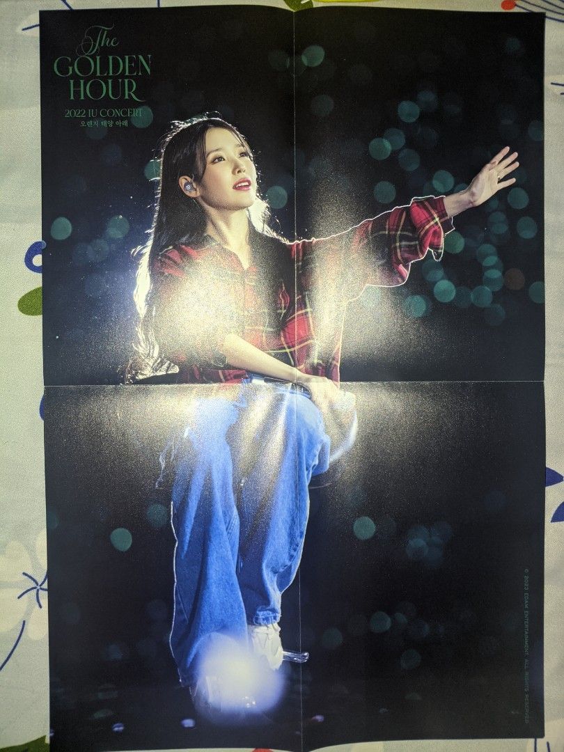 IU The Golden Hour Concert Posters Bundle (Category: CDs & DVDs) located in Cabuyao City. Submitted by rho.oh.decluts (Listing ID 1435170517, Image 2). Description: - Official poster from IU's The Golden Hour concert. - Poster is folded. - Perfect for display or collection..