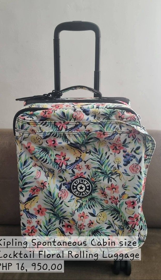Kipling New Youri Cabin Size Luggage (Category: Luggage) located in Lipa City. Submitted by naomirobles (Listing ID 1435124889, Image 3). Description: Kipling New Youri cabin size luggage. Features a unique leaf pattern. Includes a retractable handle and wheels for easy transport. Perfect for carry-on luggage. Original price is PHP 15,200.00..