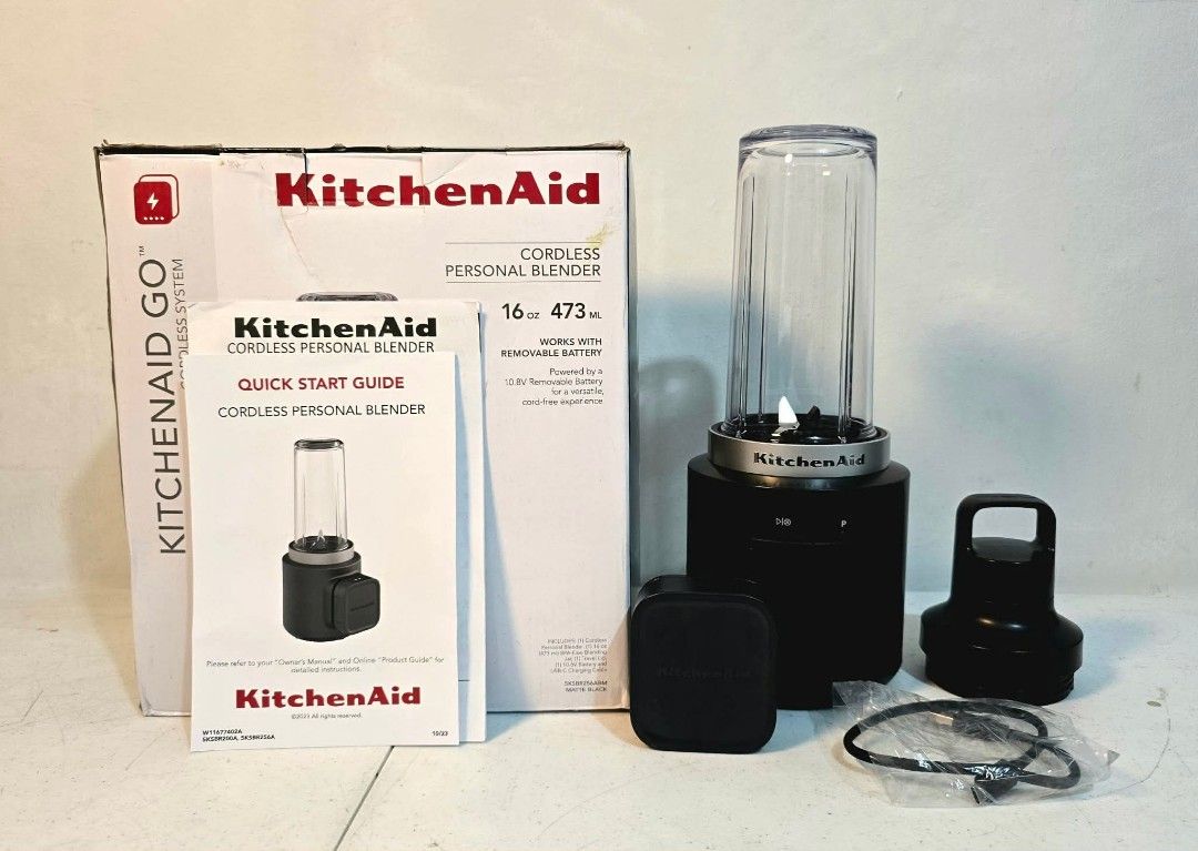 Kitchenaid Go Cordless Personal Blender (Category: Juicers, Blenders & Grinders) located in Caloocan City. Submitted by souththrift_taytay (Listing ID 1435147895, Image 3). Description: Kitchenaid Go Cordless Personal Blender New (Open.Box) Battery included Complete 5500.