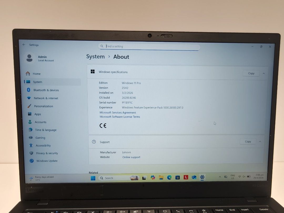 Lenovo ThinkPad X1 Carbon Gen 8 Laptop440450055196518406