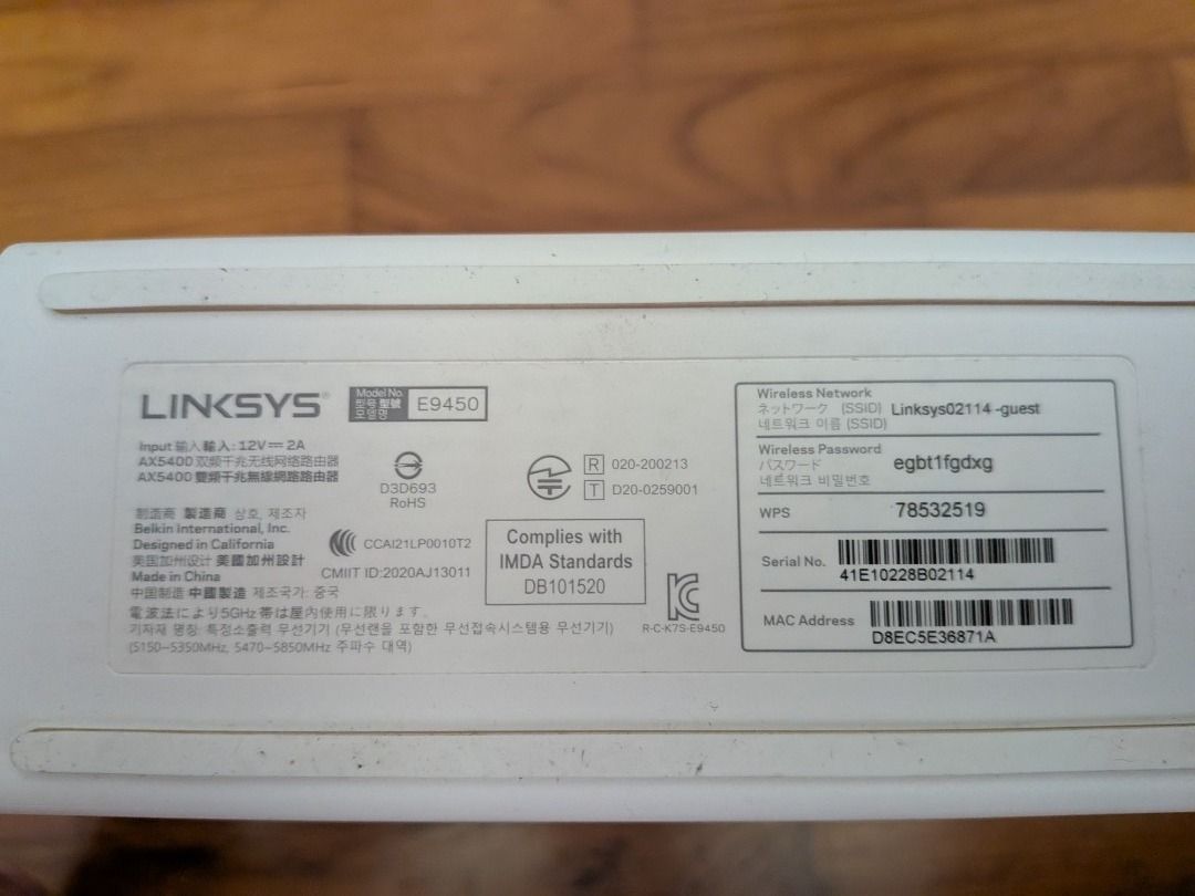 Linksys E9450 WiFi 6 Router440336422252718082