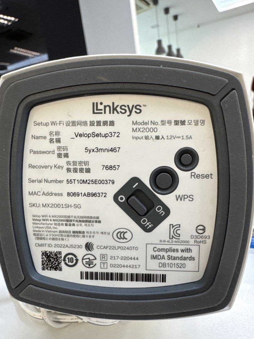 Linksys MX2000 WiFi 6 Router440103448766720002