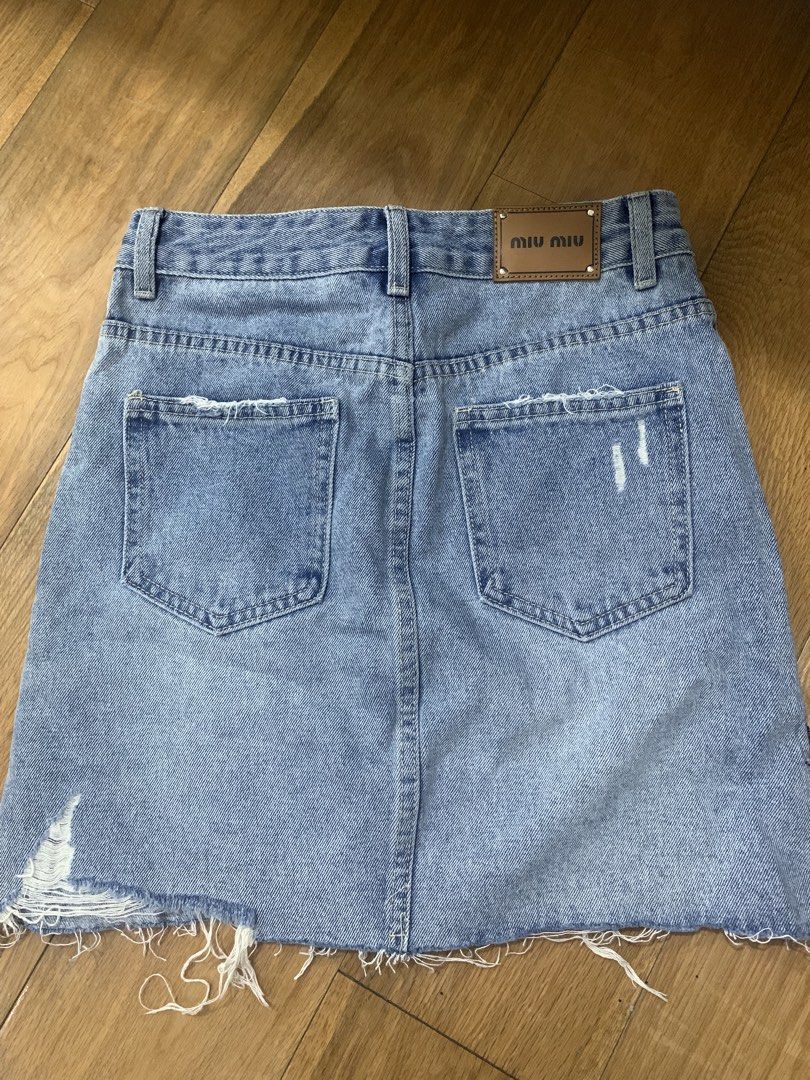 Miu Miu Denim Sequined skirt (Category: Skirts) located in Paranaque City. Submitted by denkjo (Listing ID 1435035373, Image 3). Description: Miu Miu Denim Sequined Skirt Sequined details, semi-grunge vibe Small on tag no ww, never used it .