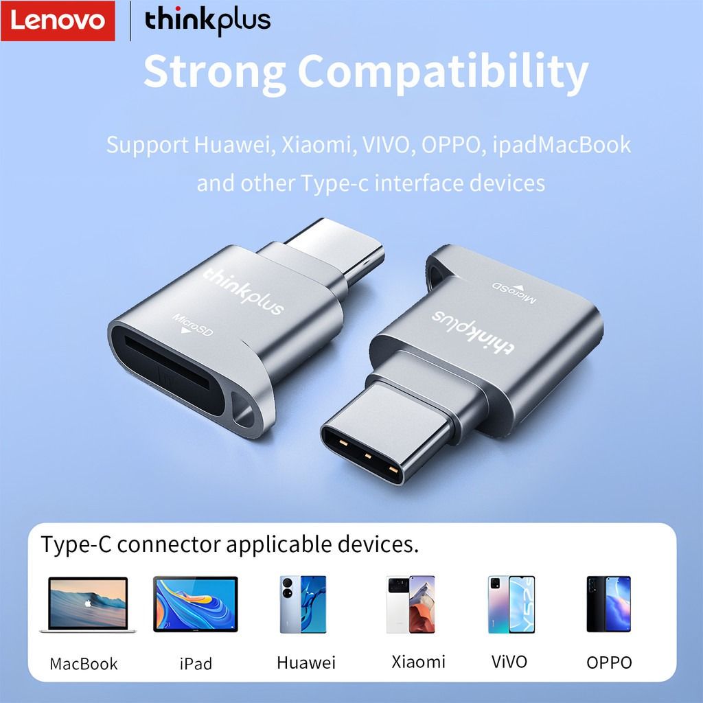 New Lenovo D201 Type-C card reader, mini Type micro-SD card reader, USB C-SD card reader, TF storage card reader with SCM9492