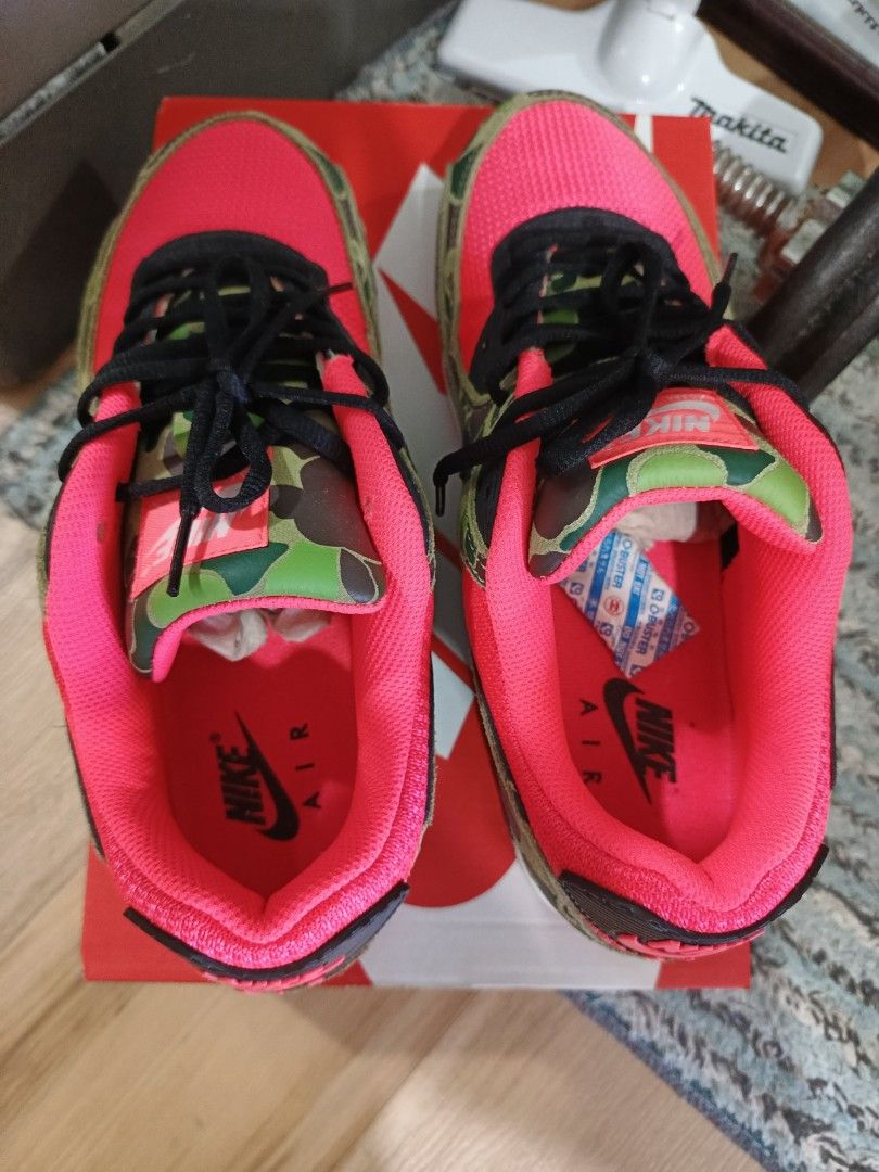 Nike Air Max 90 Reverse Duck camo (Category: Sneakers) located in Paranaque City. Submitted by ginorr (Listing ID 1435103049, Image 3). Description: For sale AM90 Reverse Duck camo CW6024600 2024 Release Size 10 Used Once. No issue Clean loob at labas Complete with box OG laces not used 8000 pesos Paranaque location LBC Lalamove .