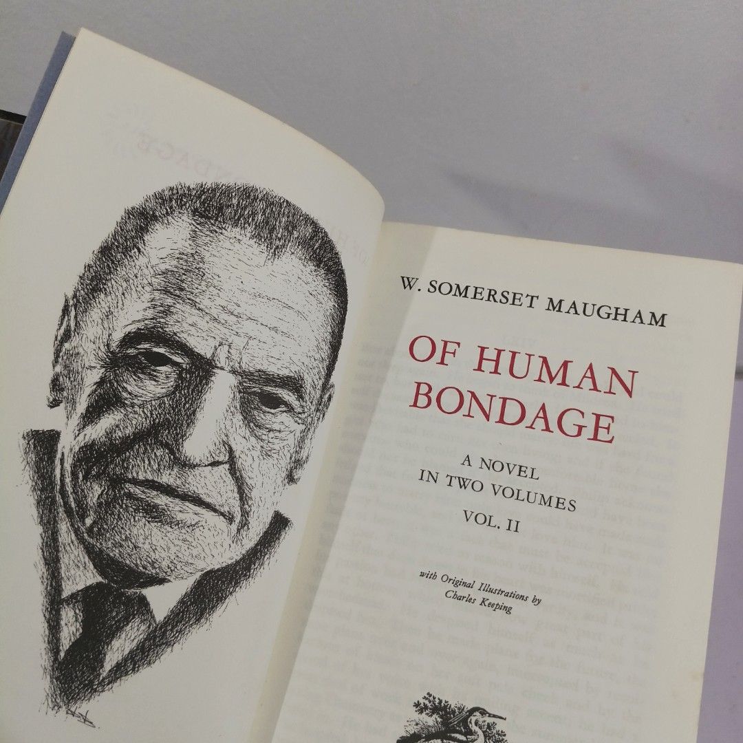 Of Human Bondage by W. S. Maugham (Category: Storybooks) located in Manila. Submitted by deci1602 (Listing ID 1435104313, Image 2). Description: W. Somerset Maugham's Of Human Bondage Authentic leatherbound, minor spine damage, slight tanning. MOP: GCash MOD: JNT shouldered by buyer LOC: Cabuyao, Laguna (open for meetup) RFS: Decluttering DM for additional photos/video..