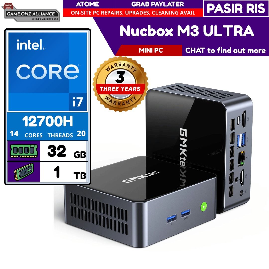 [PRE-ORDER] MINI PC | GMKTEC NUCBOX M3 ULTRA OFFICE PC WORKSTATON DESKTOP PC | INTEL I7 12700H 32GB MEMORY 1TB SSD | #MINIPC