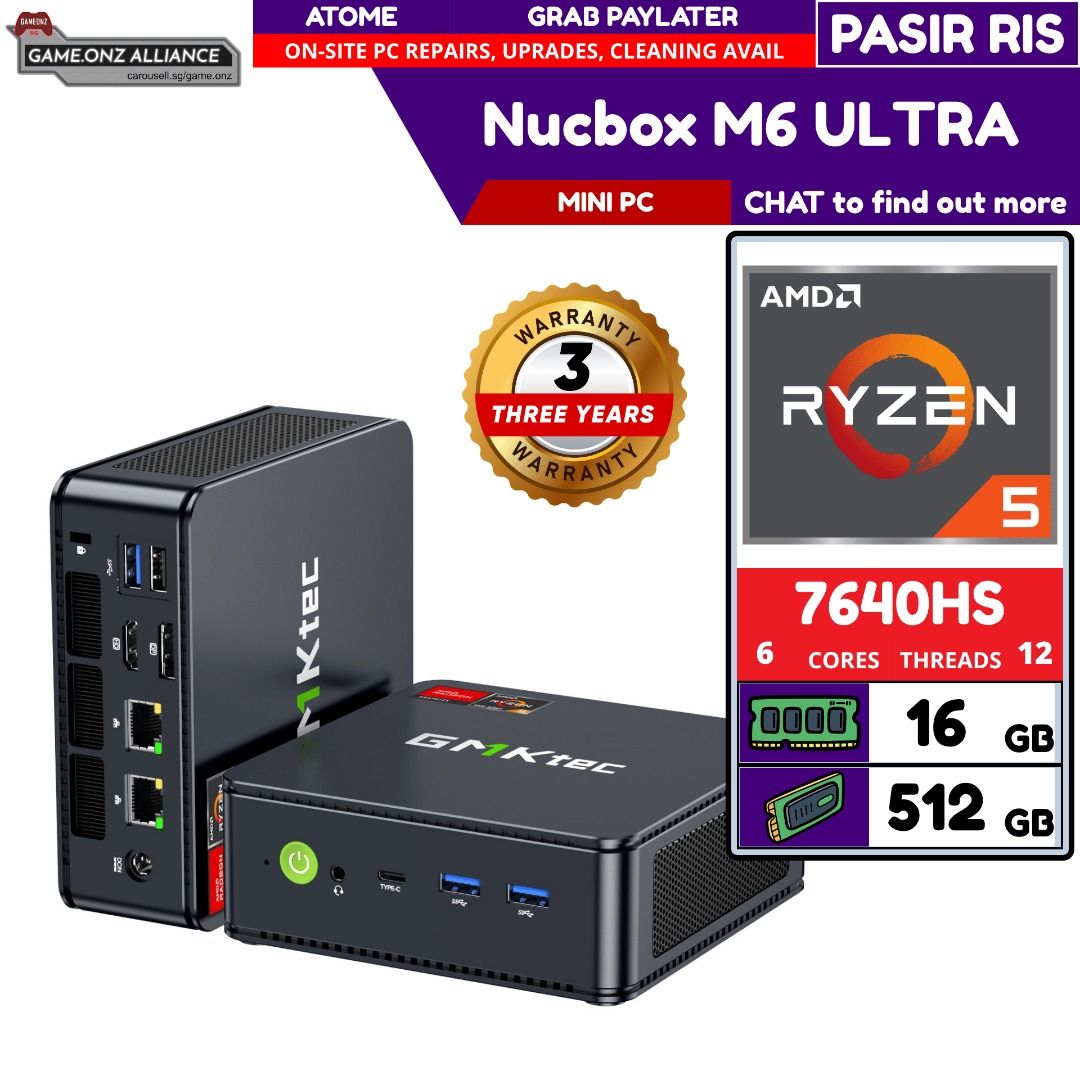 [PRE-ORDER] MINI PC | GMKTEC NUCBOX M6 ULTRA OFFICE PC WORKSTATON DESKTOP PC | AMD RYZEN 5 7640HS 16GB MEMORY 500GB SSD | #MINIPC
