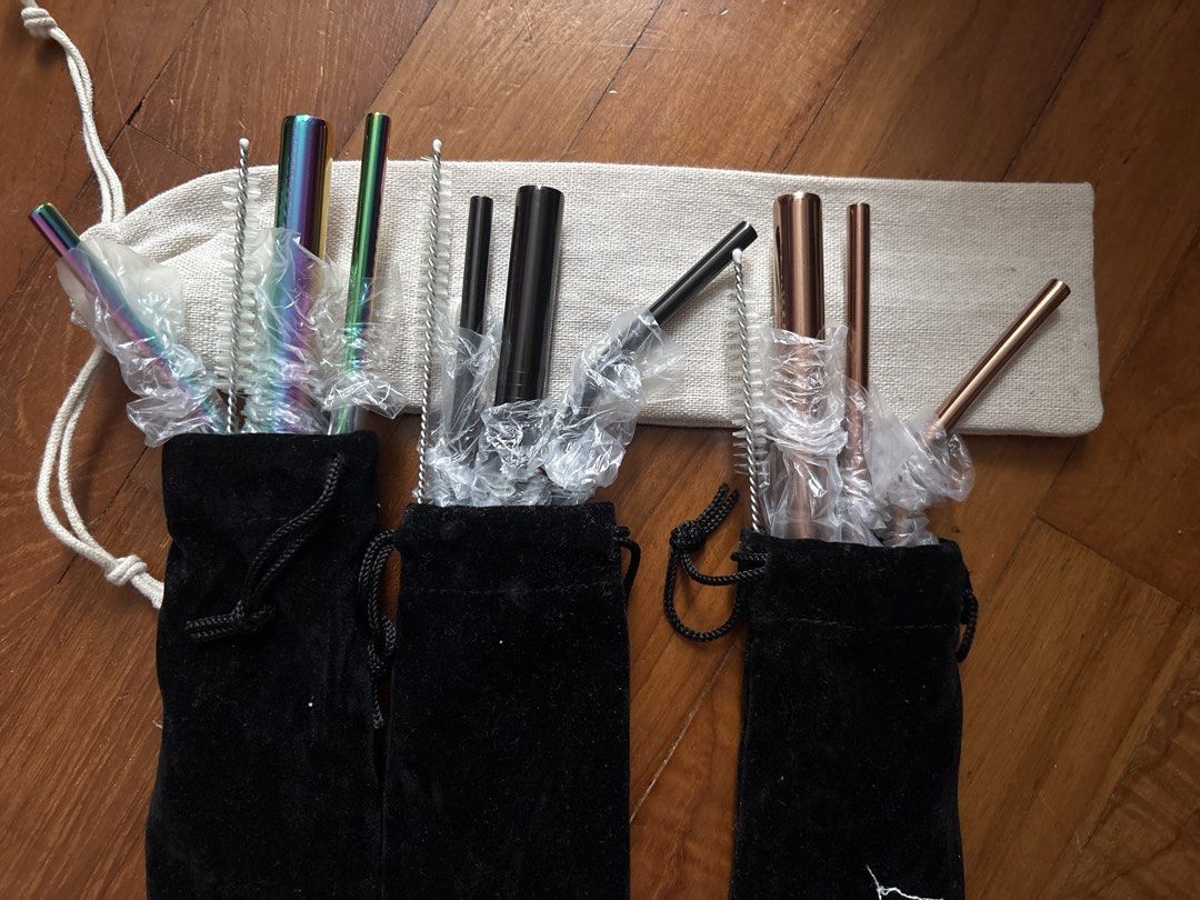 Reusable Stainless Steel Straw Set with Cleaning Brush