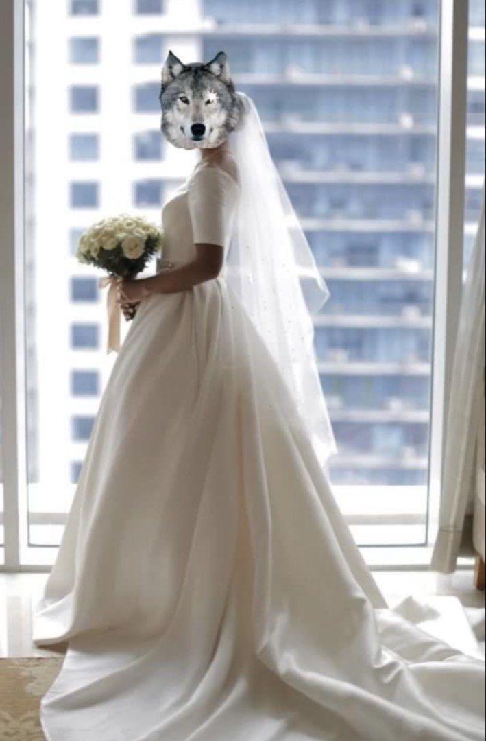 RUSH Elegant Off-Shoulder Wedding Gown with Train (Category: Evening dresses & gowns) located in Quezon City. Submitted by wolfkeith (Listing ID 1435103594, Image 2). Description: Custom made Original price is 30k Made from High Quality Mikado Fabric Color: Cream Size: 32” bust 27” waist Fits xs-small Length is good for 5”7 but feel free to shorten if needed Includes: -Sparkling veil -Belt with hand-sewn beads -2 pillows for rings -Petticoat Opti