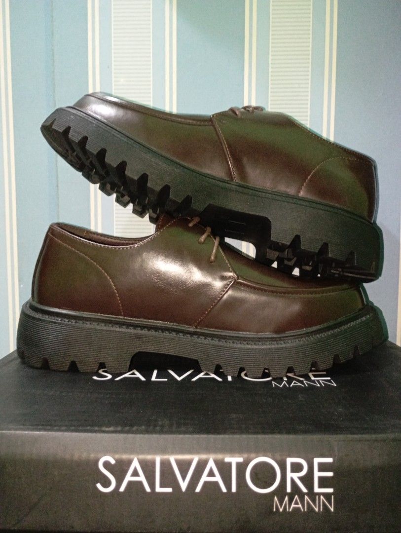 SALVATORE MANN (Category: Casual Shoes) located in Manila. Submitted by cc_strong (Listing ID 1435003954, Image 2). Description: Brand: Salvatore Mann Style: Derby (due to open lacing) Feature: Chunky or platform lug sole Color: Dark Brown.
