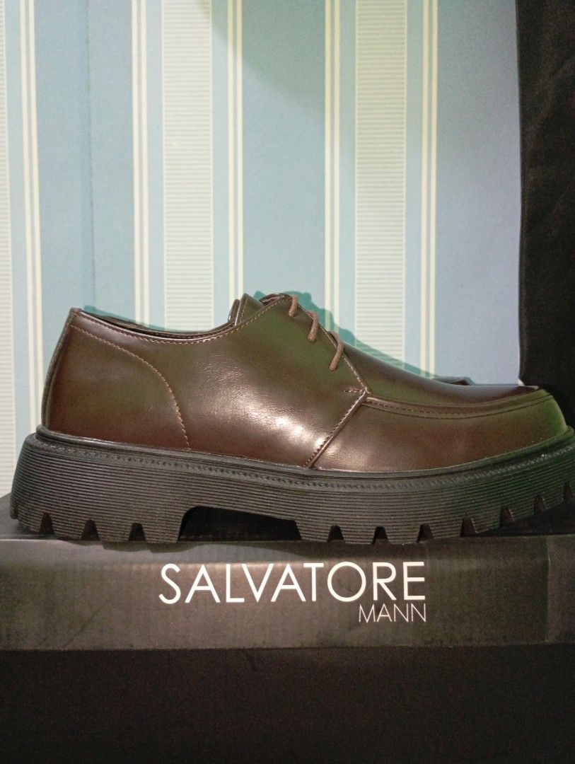 SALVATORE MANN (Category: Casual Shoes) located in Manila. Submitted by cc_strong (Listing ID 1435003954, Image 3). Description: Brand: Salvatore Mann Style: Derby (due to open lacing) Feature: Chunky or platform lug sole Color: Dark Brown.