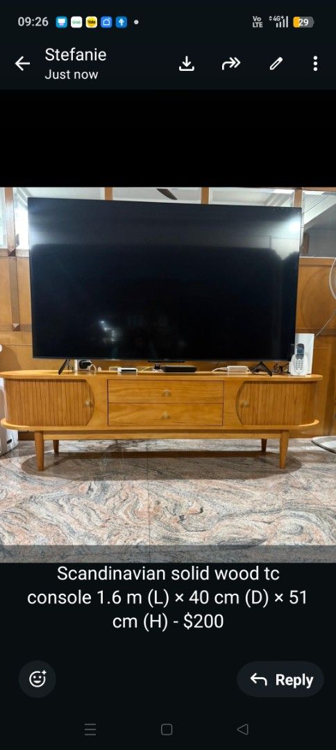 Scandinavian Solid Wood TV Console