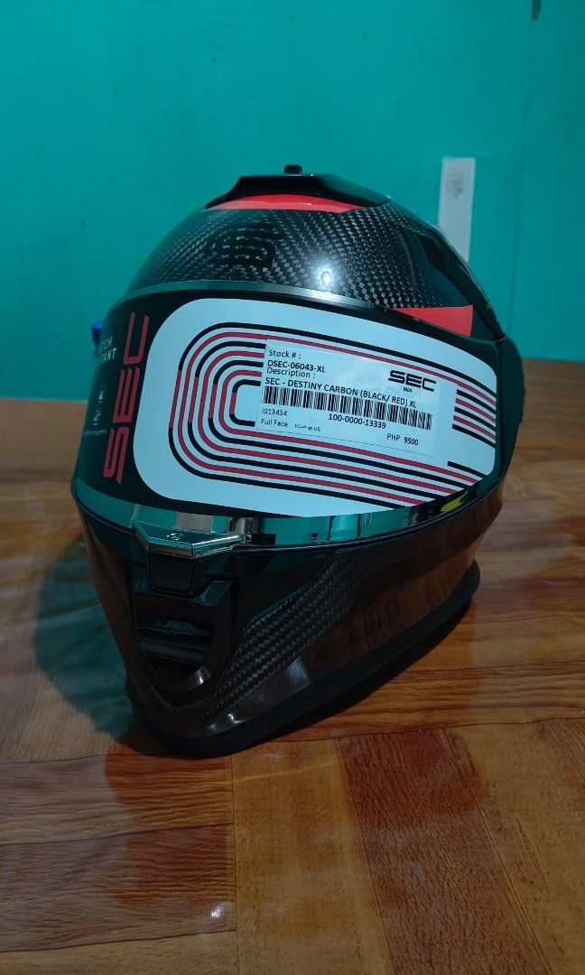 Sec Destiny Carbon (Black/Red) XL (Category: Helmets and other Riding Gears) located in Mandaluyong City. Submitted by mikekol24 (Listing ID 1435056323, Image 1). Description: Brand new size XL Sinukat lang. Freebies: 2 additional lens (black and transparent) 1 Sec helmet hook 1 Sec balaclava RFS: Masikip sakin meet/pick up - Mandaluyong.
