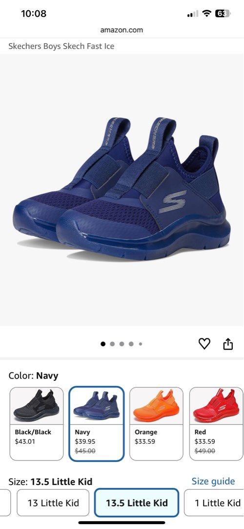 Skechers Boys Skech Fast Ice - Navy (Category: Babies & Kids Fashion) located in Mandaluyong City. Submitted by nescreates (Listing ID 1435111949, Image 2). Description: Padala from US . With tag Size US 13.5 Color navy blue So nice and comfortable to wear . Slip on . .