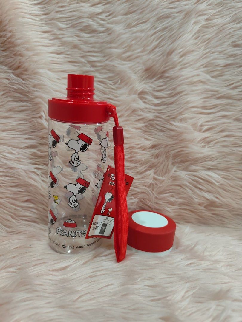Snoopy Clear Bottle Water Container w/ Strap 380ml (Category: Water Bottles & Tumblers) located in Quezon City. Submitted by eolshop (Listing ID 1435148373, Image 3). Description: Snoopy Clear Bottle Water Container w/ Strap 380ml Sanrio Japan Brand New.