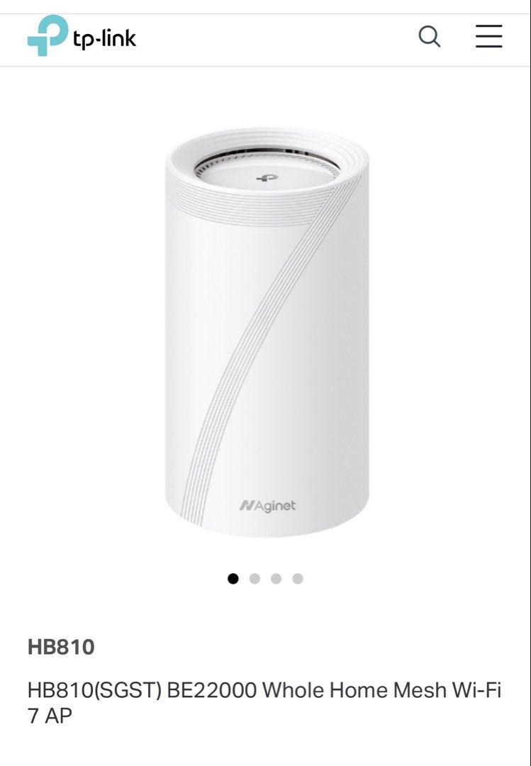 TP-Link Aginet HB810 BE22000 Whole Home Mesh Wi-Fi 7
