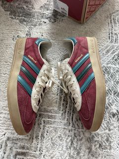 adidas gazelle silver green womens Claret and Blue Adidas Gazelle Custom Trainers main image 0