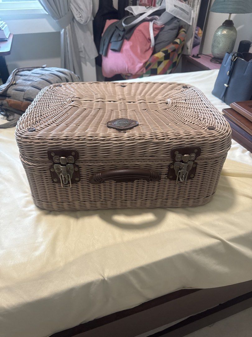 Vintage Wicker Picnic Basket Set
