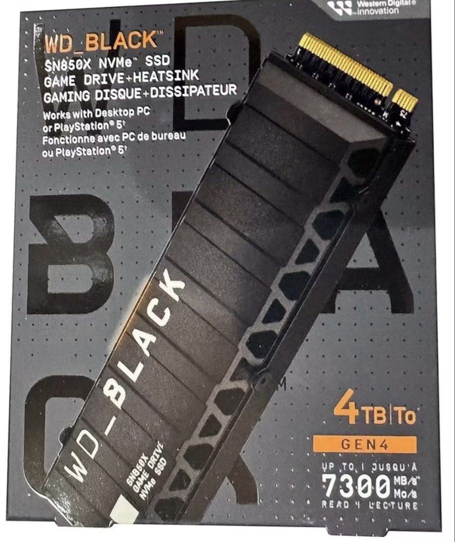 WD_BLACK SN850X 4TB NVMe SSD with Heatsink