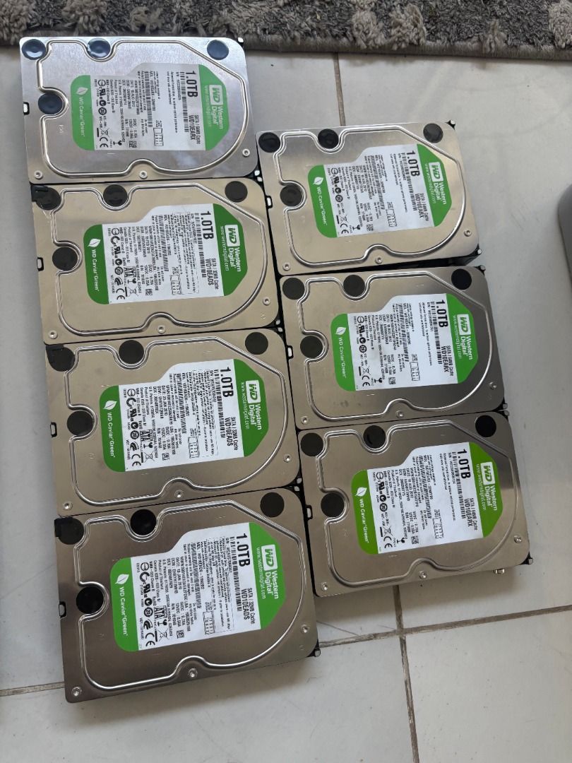 WD Green 1TB Hard Drives - 2pcs (Category: Hard Disks & Thumbdrives) located in Quezon City. Submitted by streetpark_prod (Listing ID 1435009223, Image 2). Description: Sold per piece 2 pcs remaining.