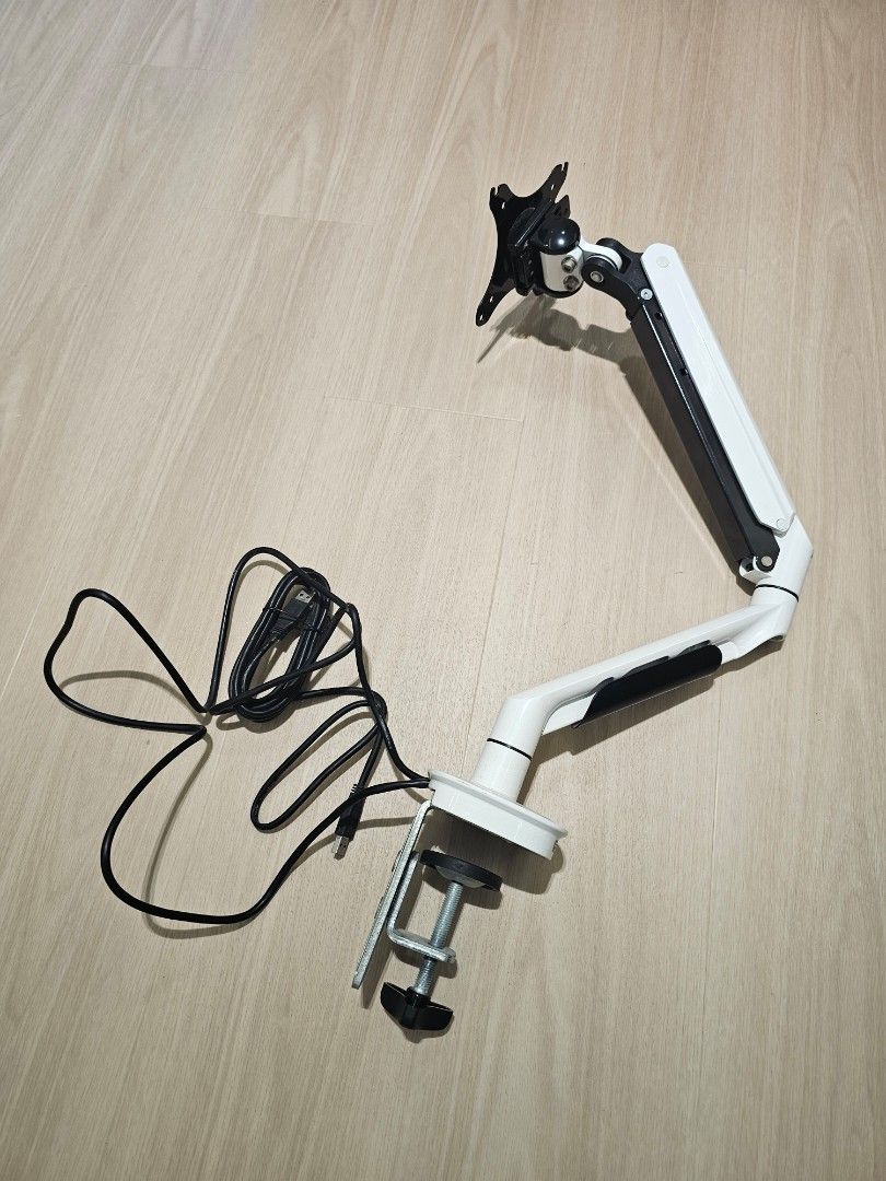 White Monitor Arm - Desk Mount