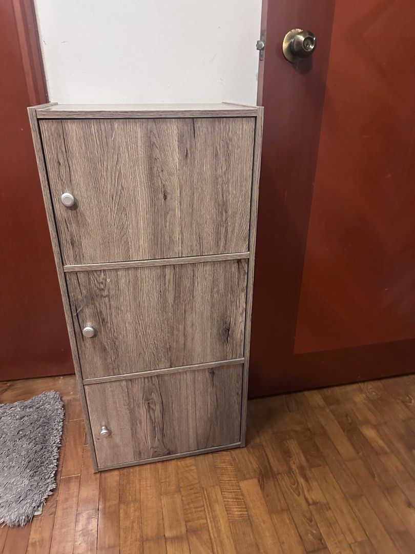 Wooden 3-Tier Storage Cabinet