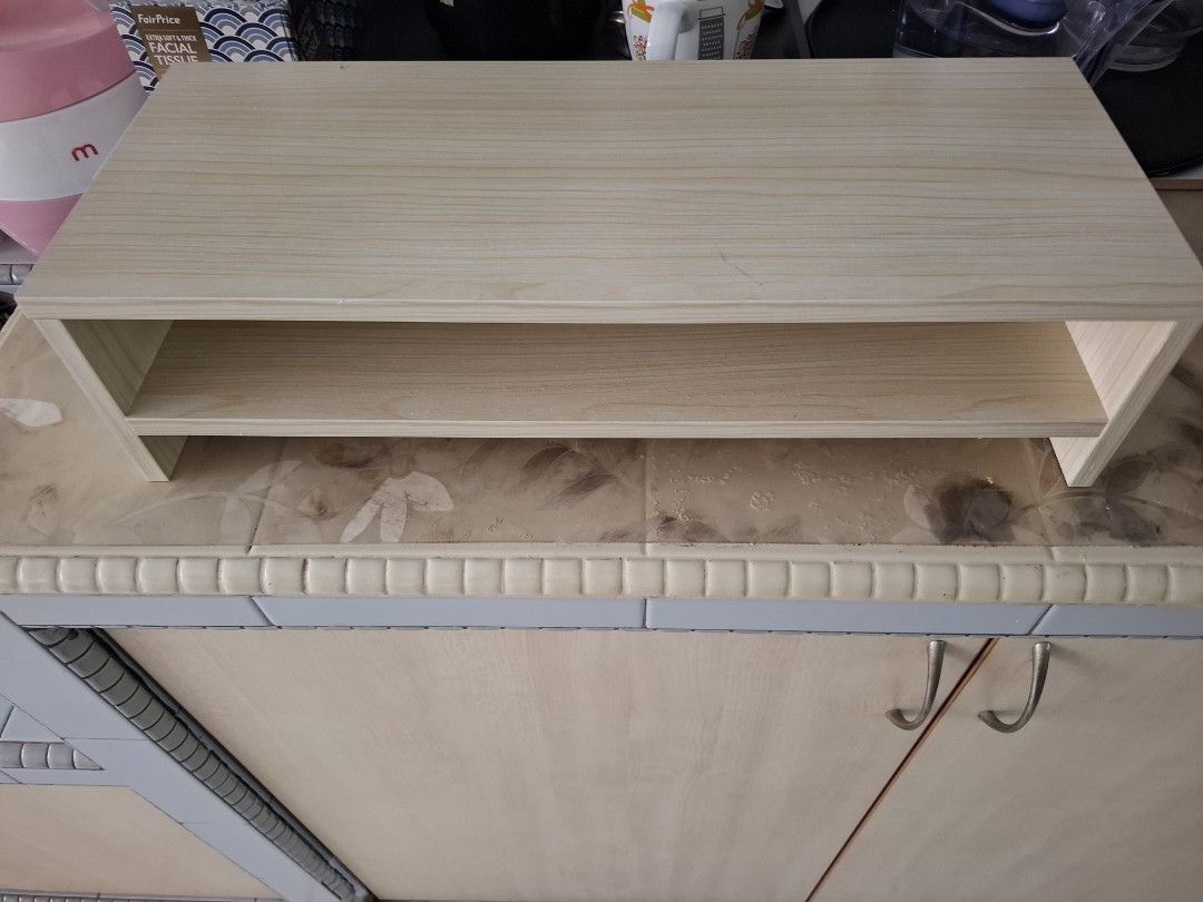 Wooden Monitor Stand with Shelf