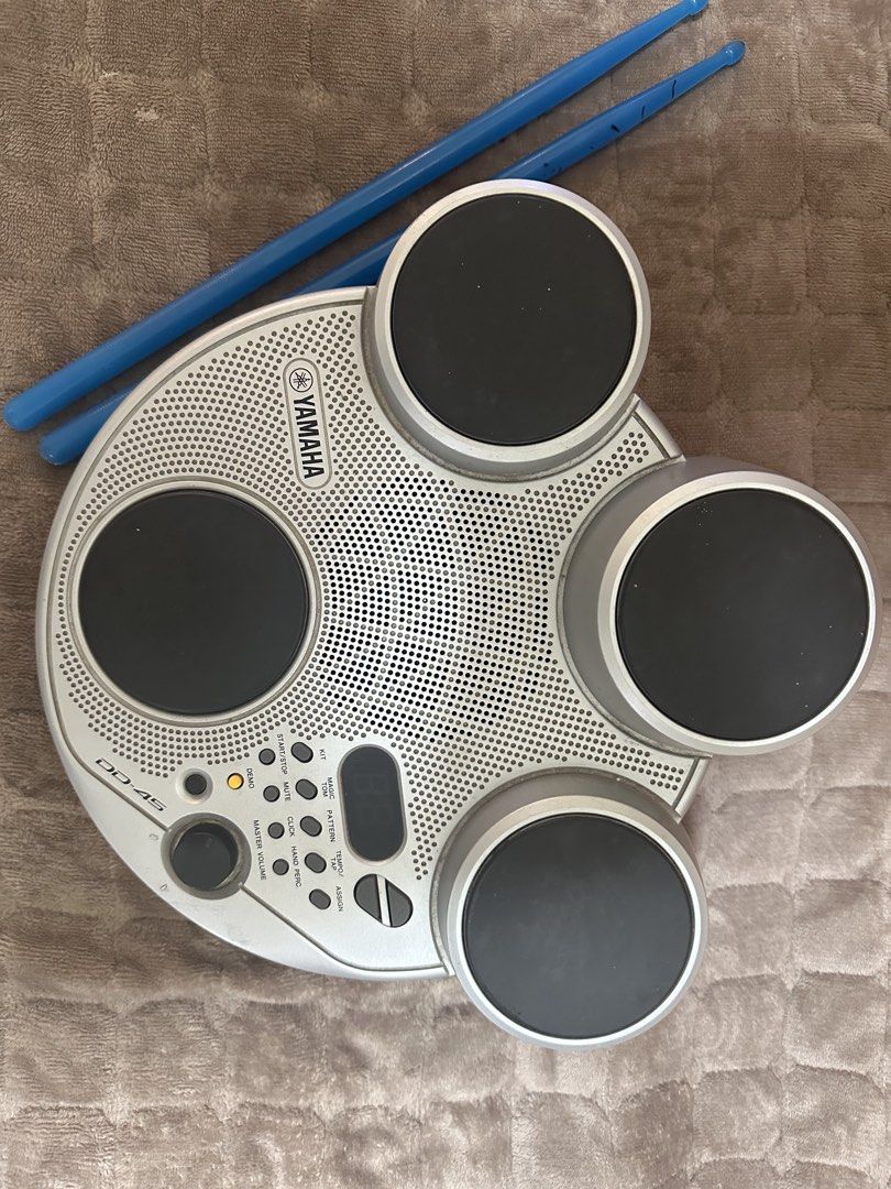 Yamaha DD-45 Portable Digital Drum (Category: Musical Instruments) located in Mabalacat. Submitted by owenscloset (Listing ID 1435132009, Image 1). Description: Yamaha DD-45 is a compact, portable 4-pad digital drum kit designed for beginners and practice, featuring touch-sensitive pads, It includes specialized “Magic Mode” for drum fills, weighs only 1.5 kg (3 lbs 5 oz).