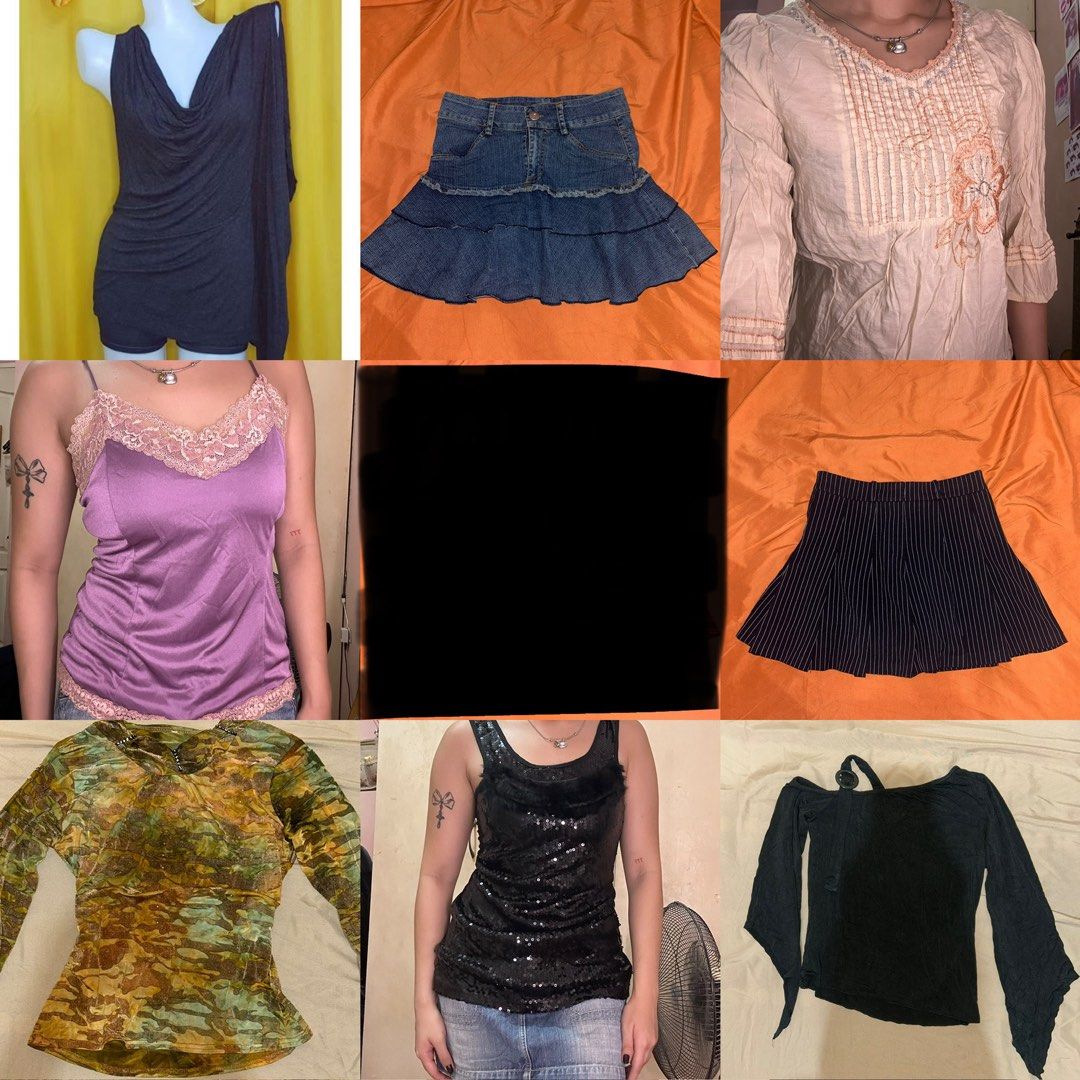 99 PER ITEM DECLUTTER SALE - y2k 2000s alternative goth assorted tops (Category: Blouses) located in Rizal. Submitted by vivistwin (Listing ID 1429771792, Image 1). Description: 99 PESOS PER ITEM dm me or visit my other account @vivismuse for more details/availability of items :).