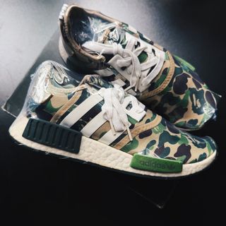 adidas gazelle silver green womens adidas NMD R1 Bape Olive Camo Pre-Owned
