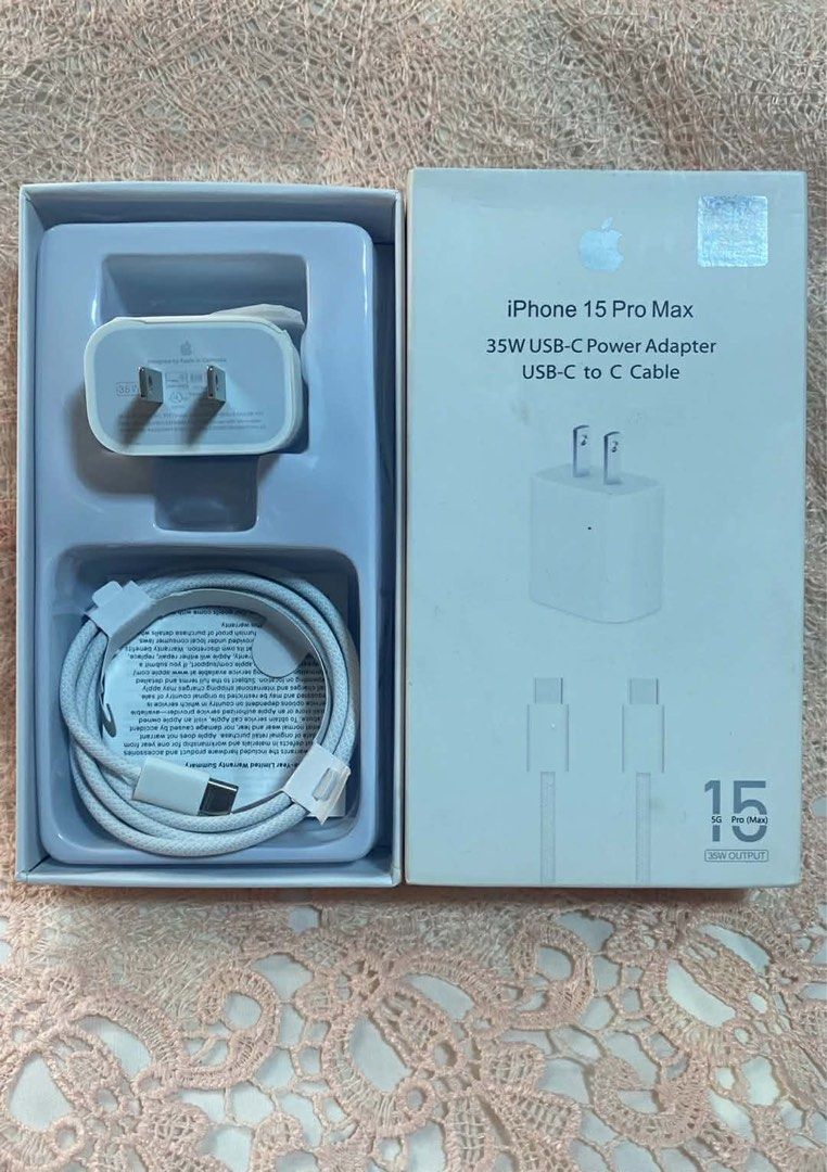 Apple iPhone 15 Pro Max 35W USB-C Power Adapter (Category: Chargers & Cables) located in Manila. Submitted by mimasour (Listing ID 1429919446, Image 1). Description: .