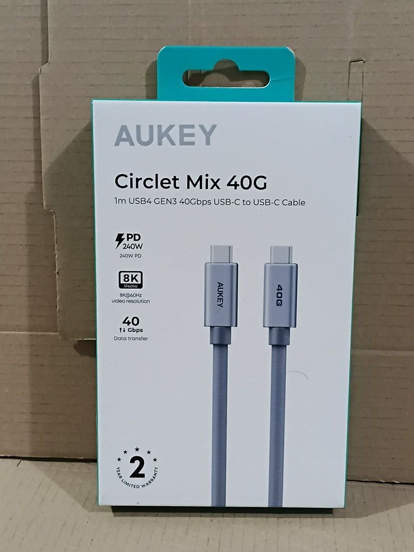 AUKEY Circlet Mix 1m USB4 Gen3 40gbps type C to type C cable (Category: Chargers & Cables) located in Manila. Submitted by mxrx_ (Listing ID 1429944089, Image 1). Description: .