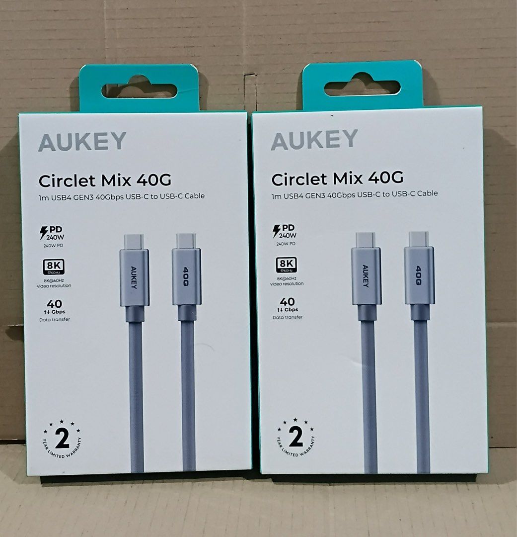 AUKEY Circlet Mix 1m USB4 Gen3 40gbps type C to type C cable (Category: Chargers & Cables) located in Manila. Submitted by mxrx_ (Listing ID 1429944089, Image 3). Description: .