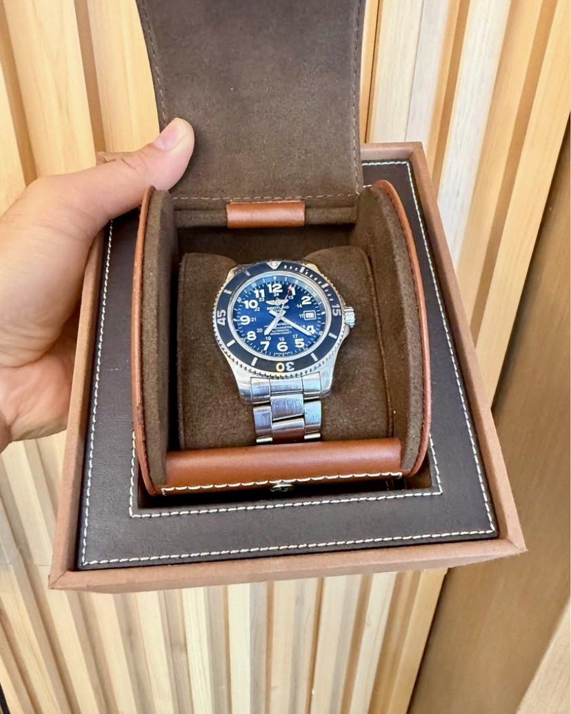 Authentic Breitling Superocean II 44 Watch⌚️ (Category: Luxury Watches) located in Manila. Submitted by luxurycollectionhouse (Listing ID 1429910323, Image 2). Description: 100% Authentic|Original‼️ Strictly No Return No Exchange Unless Proven Fake By A Legitimate Third Party Authenticator, We Do Money Back Guarantee❗️‼️❗️ INCLUSIONS: Complete. Movement: Automatic. CONDITION:In Very Good Condition. With Scratches. Color: Silver. Size: 44MM. Mater
