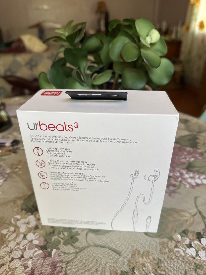 Beats urbeats3 Wired Earphones (Category: Earphones) located in Puerto Princesa. Submitted by petty73 (Listing ID 1429886189, Image 2). Description: These are Beats urbeats3 wired earphones. They come with a carrying case and a Lightning connector. They allow you to control music and manage calls. The earphones feature removable secure-fit wingtips and a tangle-free flat cable. Compatible with devices using iOS 10 or later..