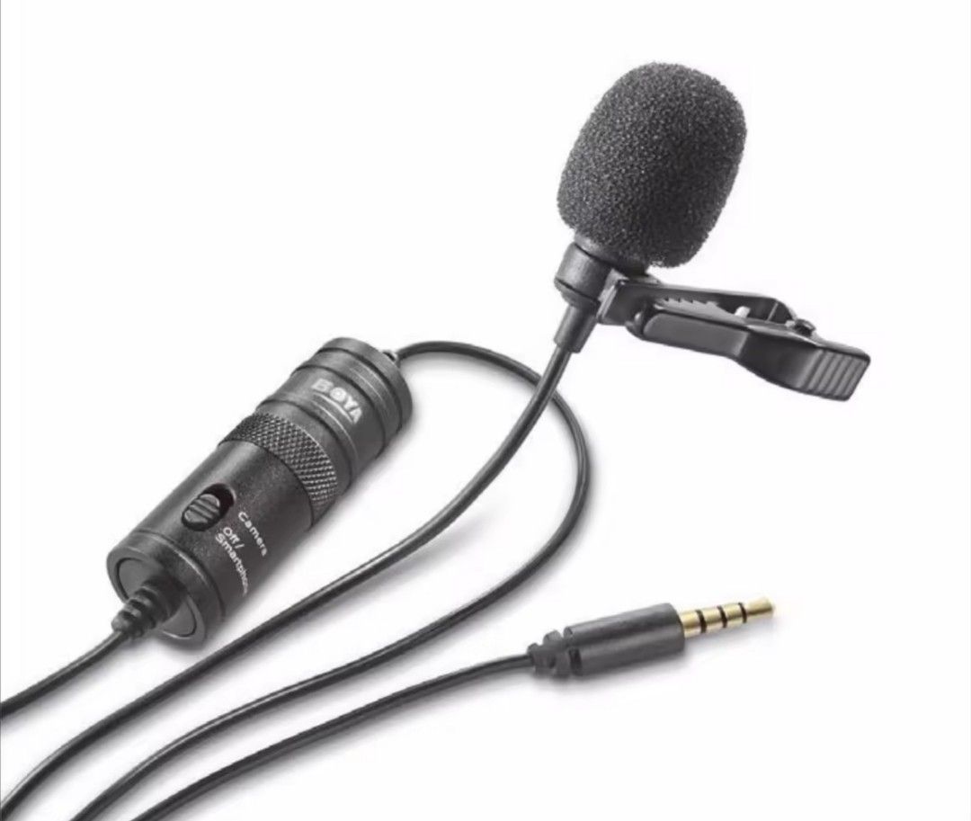 BOYA BY-M1 Lavalier Microphone with UGREEN Adapter (Category: Microphones) located in Dagupan City. Submitted by ptrvncnt (Listing ID 1429959155, Image 2). Description: Boya BY-M1 Omni-Directional Lavalier Lapel Microphone for Smart Phones Wired lapel. Used a couple of times tapos tinago na. No box or pouch. Selling for 400 pesos. Shipping is already free via J&T. Gcash payment. Location is Pangasinan. Working well. Aesthetic is around 98% good. 
