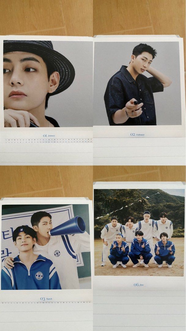 BTS Photofolio Calendar Pages (Category: K-Wave Merchandise) located in Paranaque City. Submitted by ceerca (Listing ID 1429848825, Image 1). Description: Never used Selling at P30 per page If getting 2, Php 50.