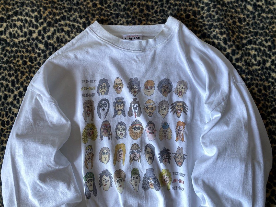 Chi-Lee Rock Band Faces Sweatshirt (Category: Coats, Jackets and Outerwear) located in Cabuyao City. Submitted by heran_nn (Listing ID 1429893645, Image 2). Description: CHI LEE FACES SWEATER L-XL ISSUE : SMALL YELLOW STAINS 950 PLUS SHIPPING FEE.