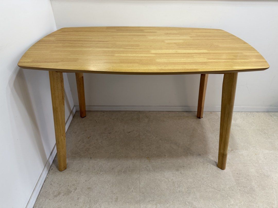 Dining / Study Table (Category: Tables & Sets) located in Singapore. Submitted by easyrider86 (Listing ID 1429912530, Image 2). Description: Bring a touch of Scandinavian inspired style into your home with this wooden dining table! Dimensions: 120cm x 75cm Features: • Solid wooden frame in natural finish – sturdy and built to last • Sleek, modern design that fits any home • Low maintenance – perfect even for messy eaters • Comfortably seats 4 peo